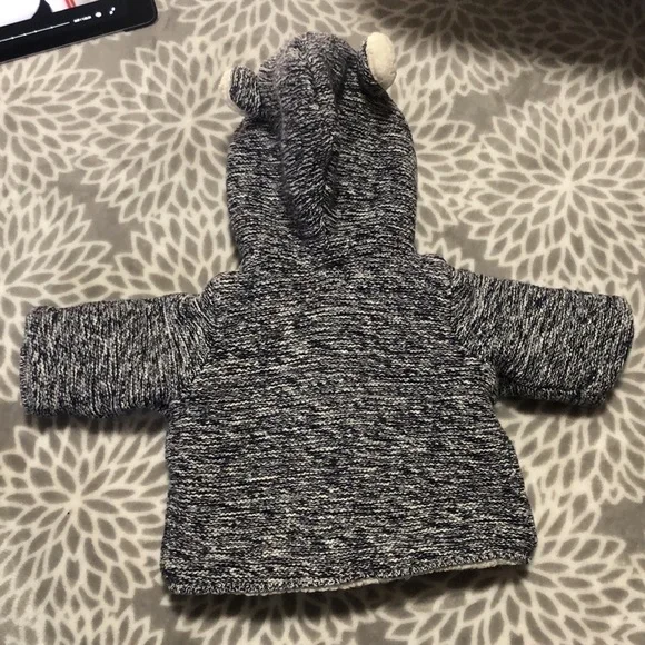 Baby Gap Coat Sherpa lined 0-3 months baby and cream - Picture 6 of 6